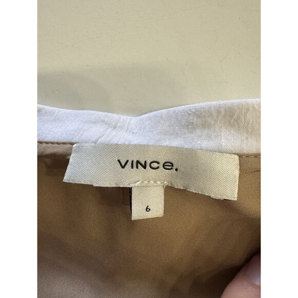 Vince Shorts Women 6 White Linen Blend Flounce Flare Side Zip Button - Picture 2 of 7